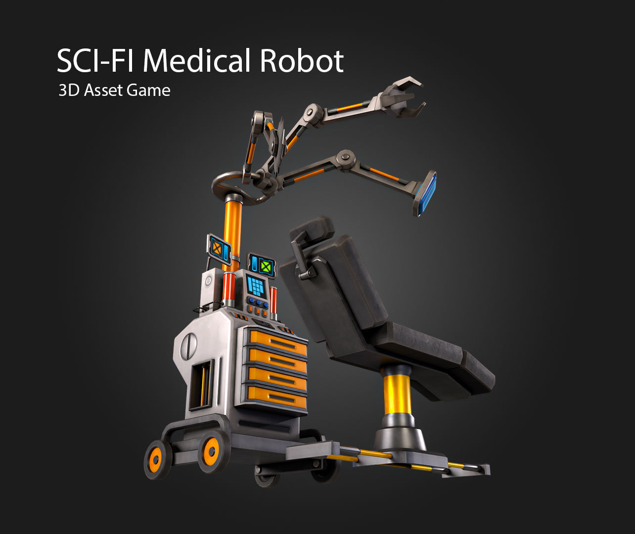 SCI-FI Medical Robot Low-poly 3D model_8