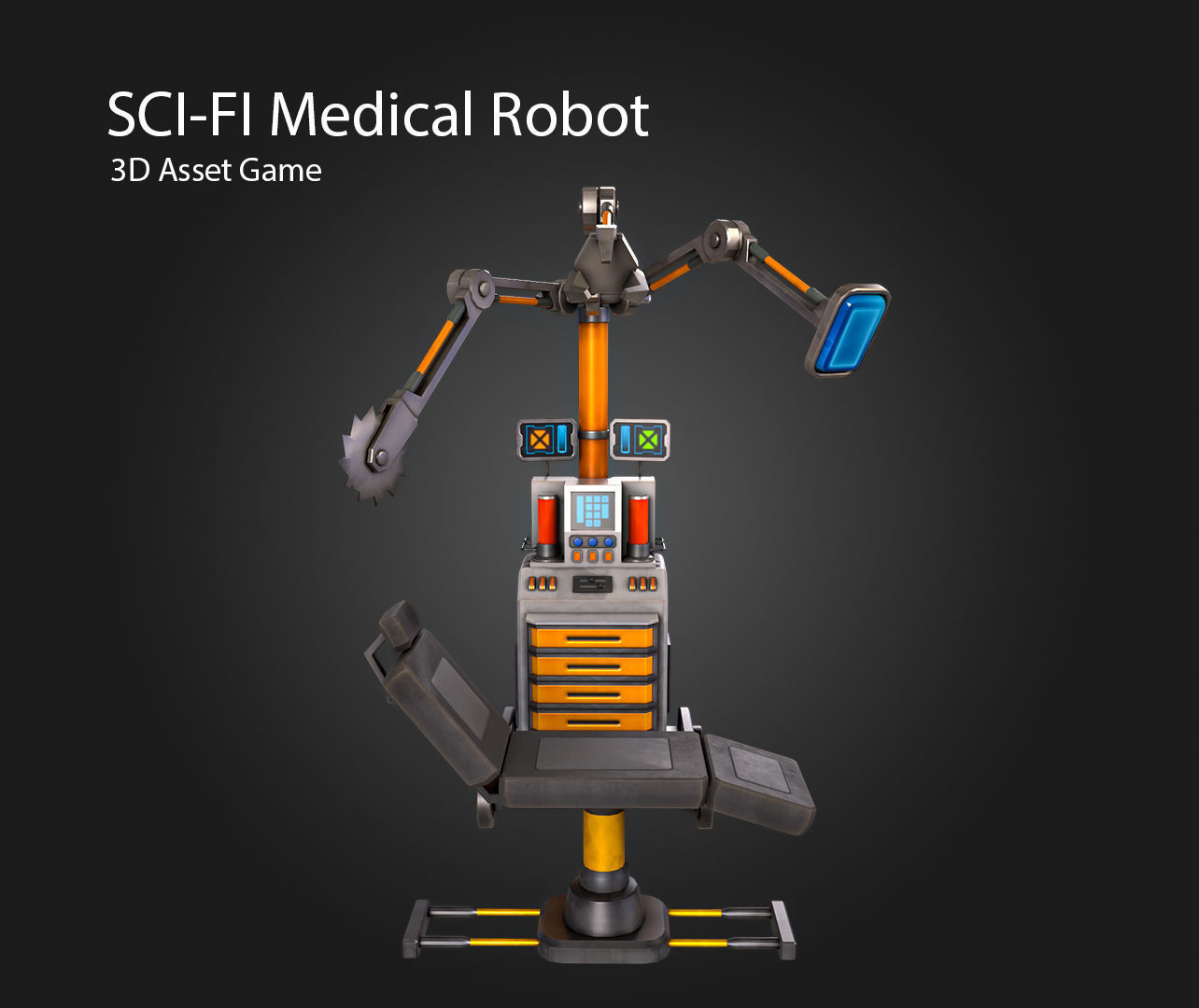 SCI-FI Medical Robot Low-poly 3D model_2