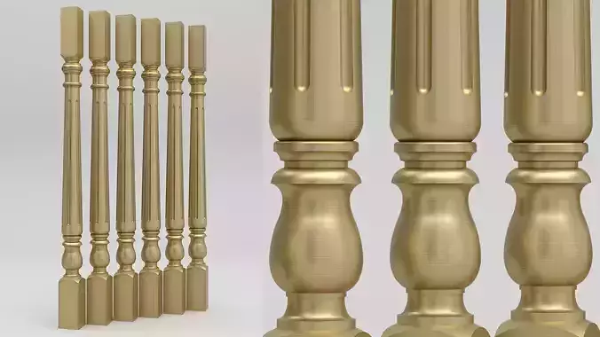 Carved Baluster 3D model
