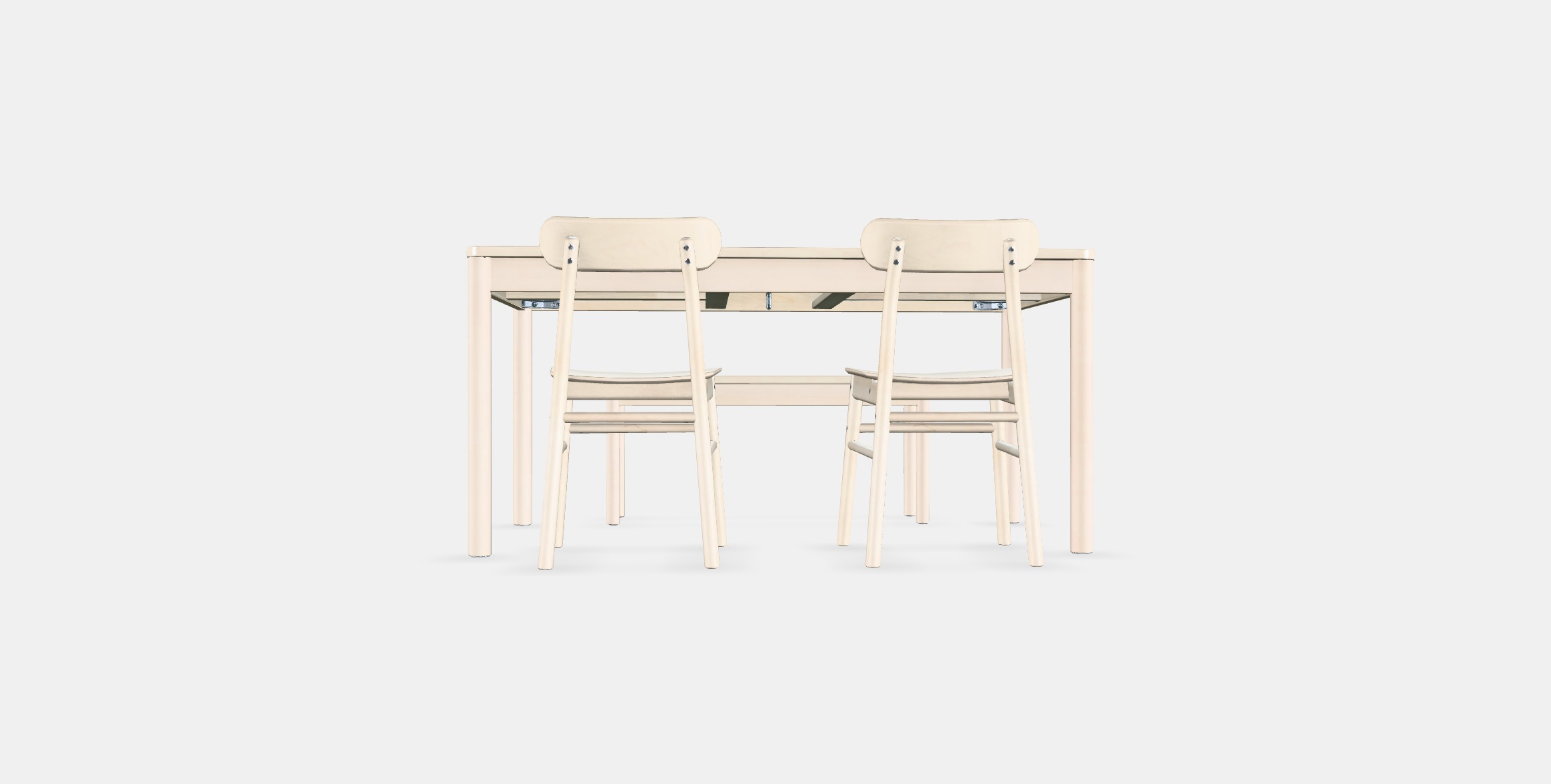 RONNINGE - RONNINGE Table with 2 chairs and bench Low-poly 3D model_14
