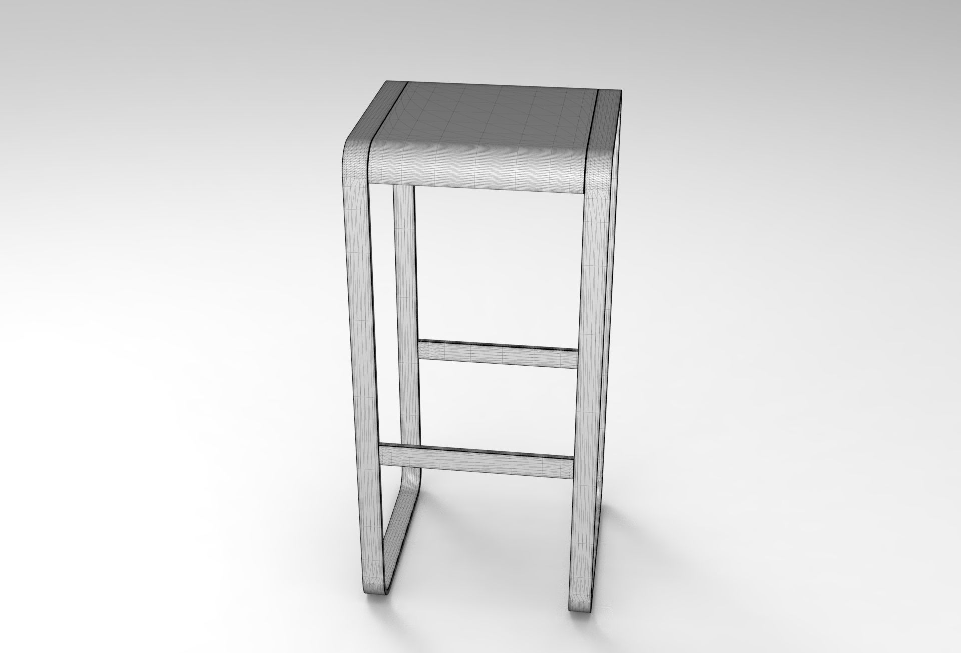 Ninju Bar Stool Low-poly 3D model_6