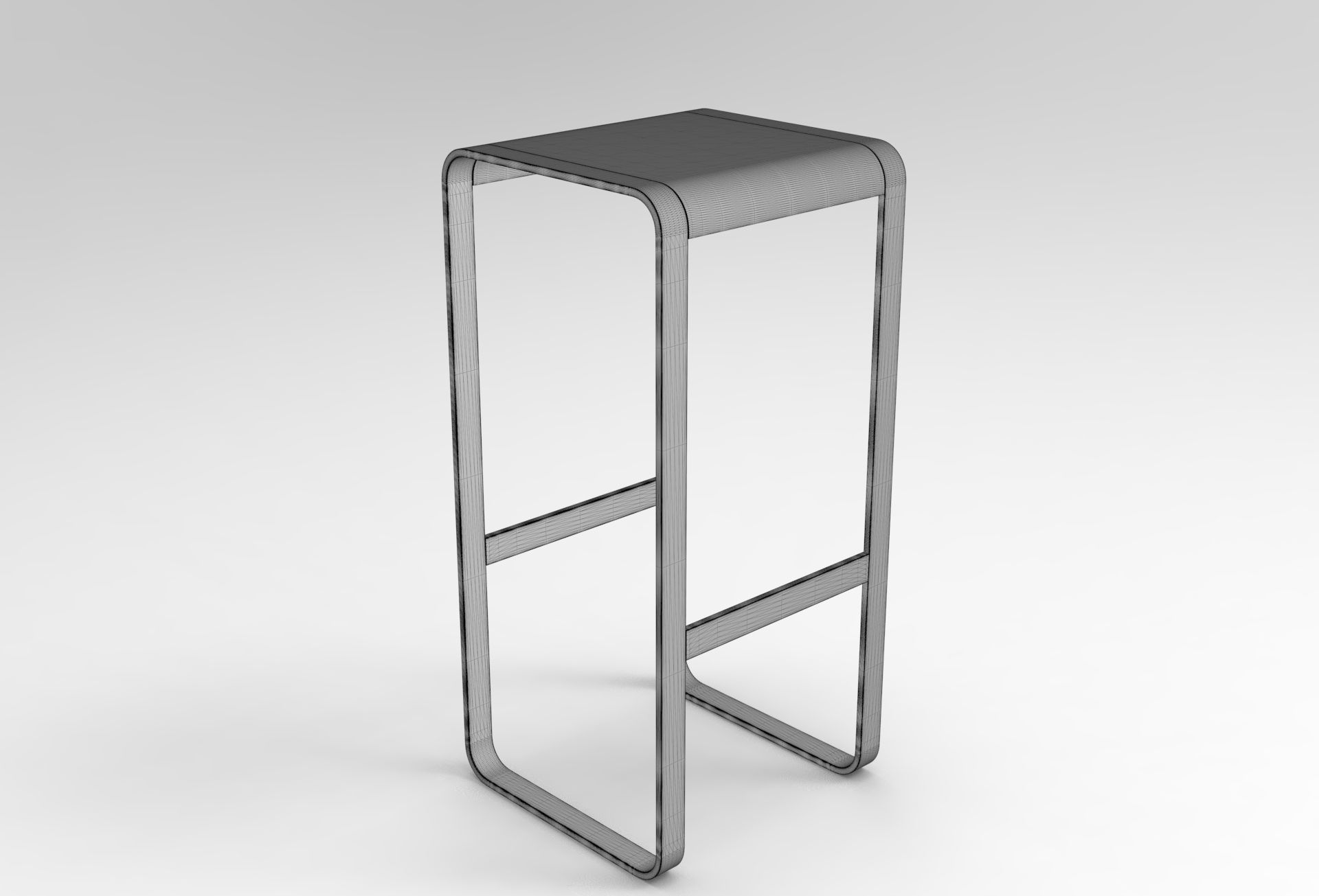 Ninju Bar Stool Low-poly 3D model_5