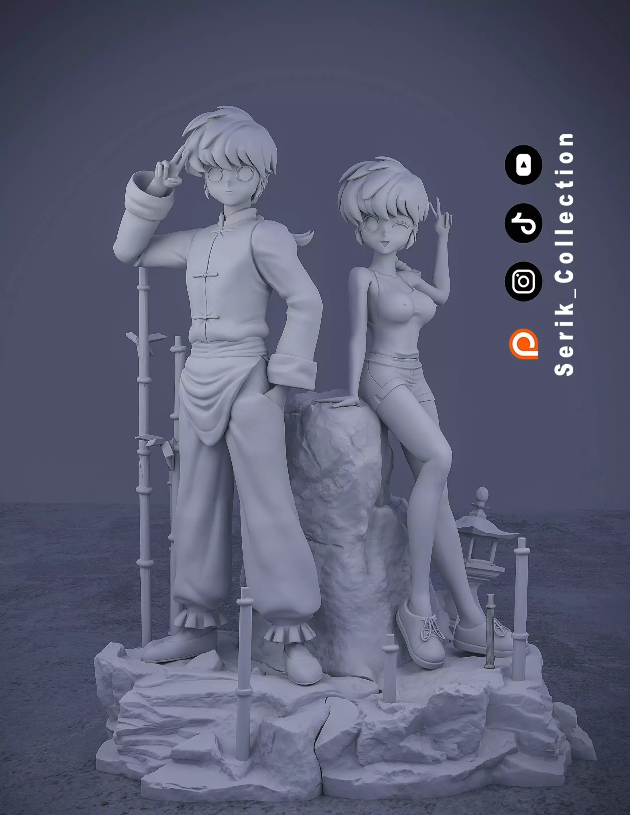 RANMA SAOTOME DIORAMA 3D print model_2