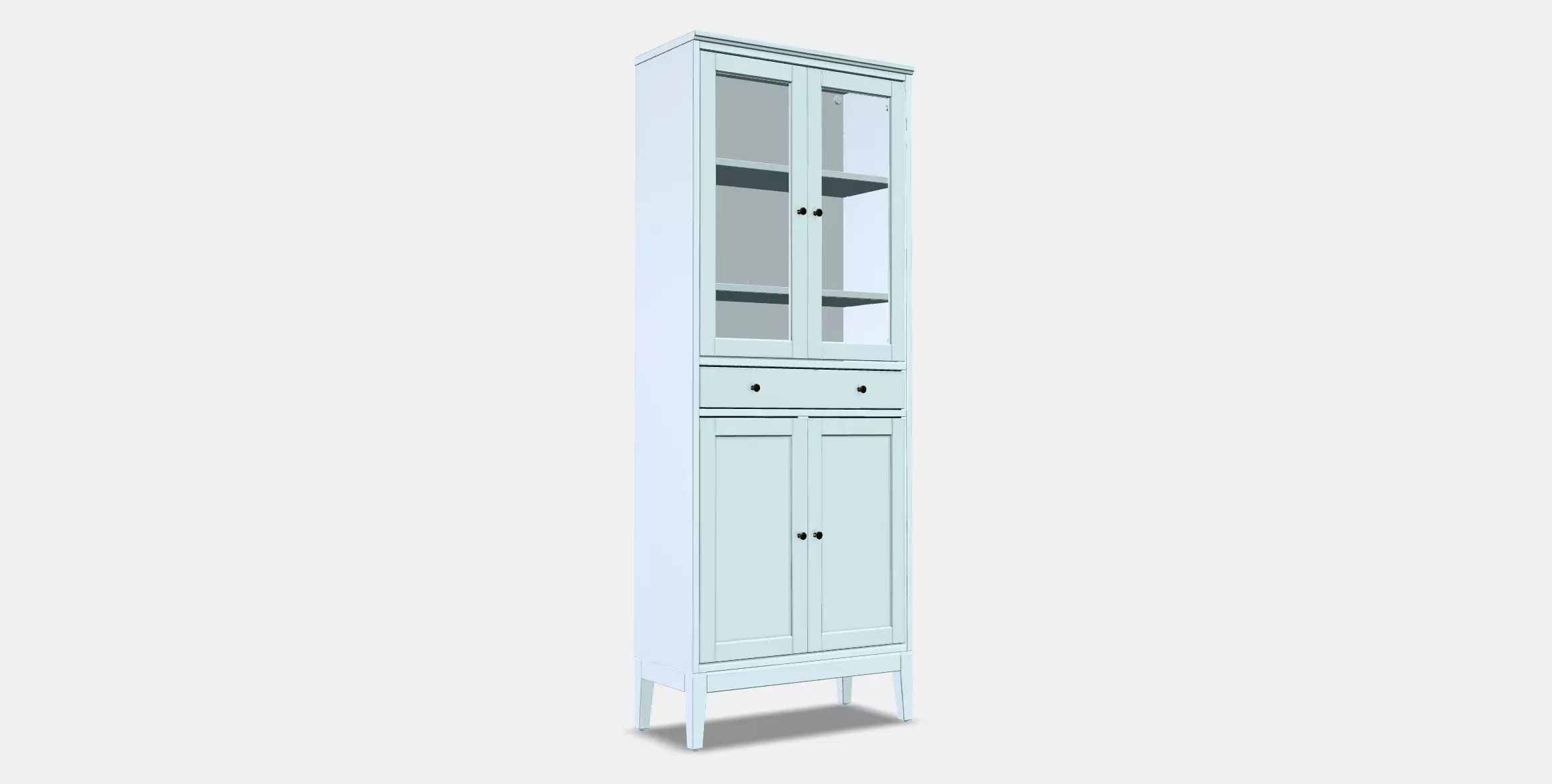 IDANAS High cabinet w gls-drs and 1 drawer Low-poly 3D model_0