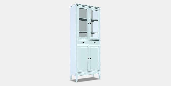 IDANAS High cabinet w gls-drs and 1 drawer Low-poly 3D model