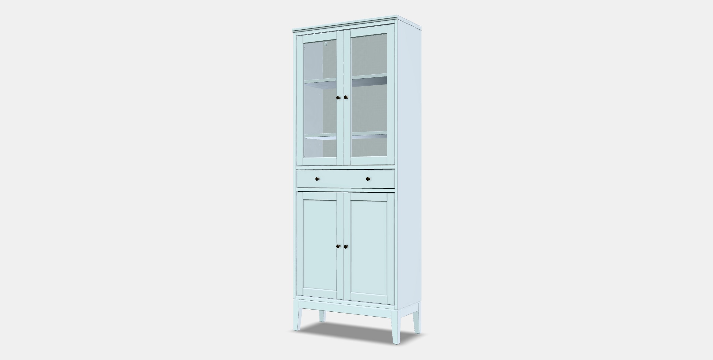 IDANAS High cabinet w gls-drs and 1 drawer Low-poly 3D model_12