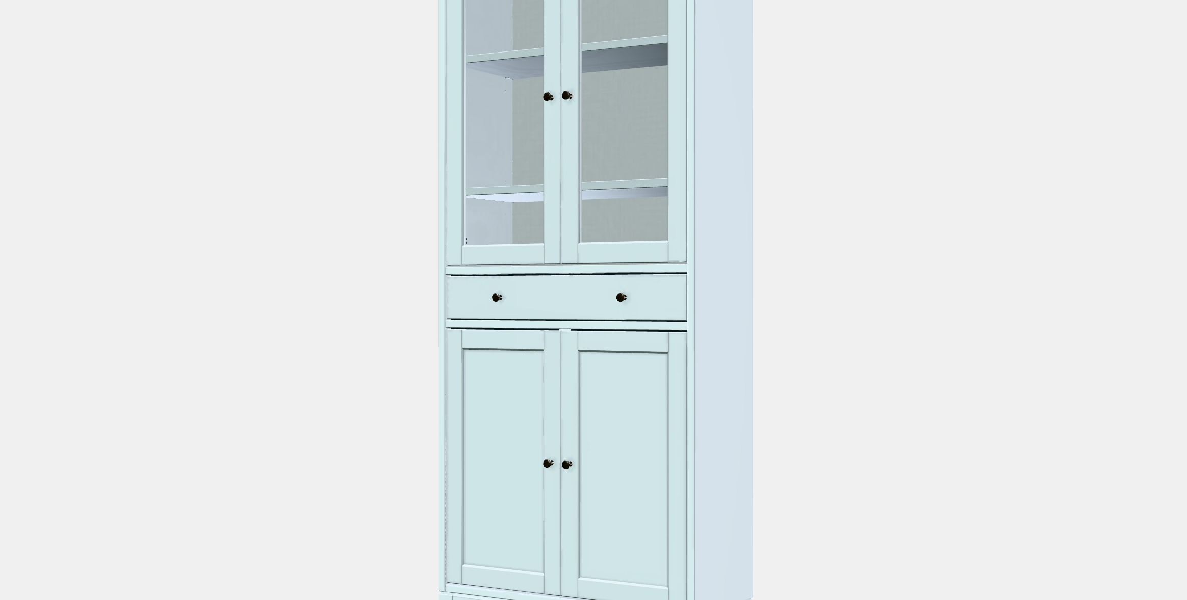IDANAS High cabinet w gls-drs and 1 drawer Low-poly 3D model_13
