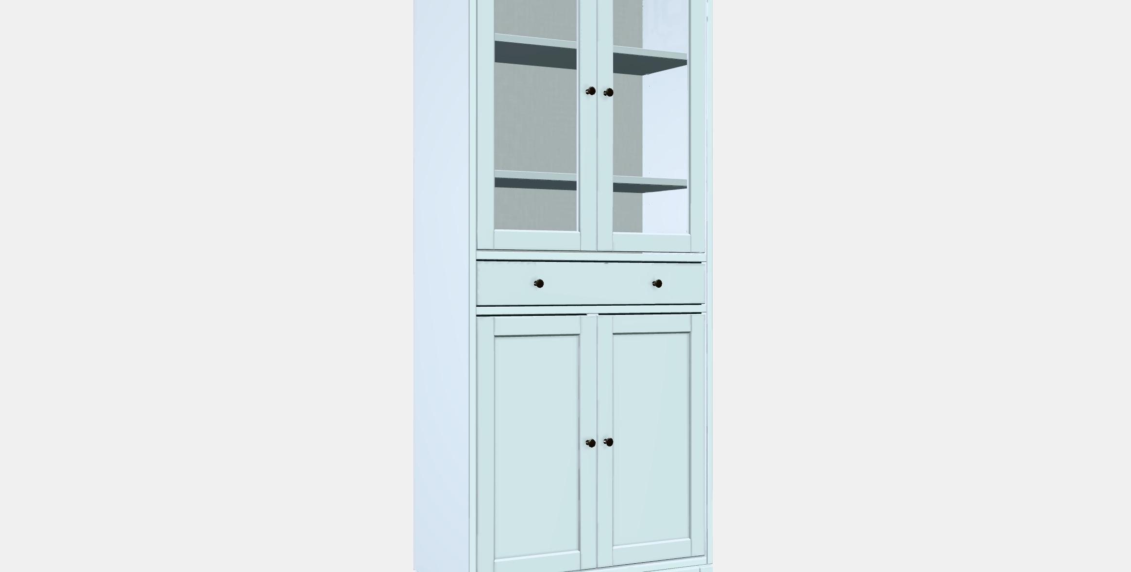 IDANAS High cabinet w gls-drs and 1 drawer Low-poly 3D model_9