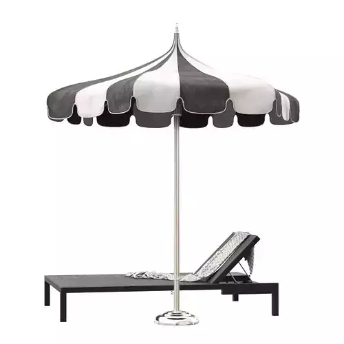 outdoor umbrellas tuuci ocean master pagoda and lounger 3D model