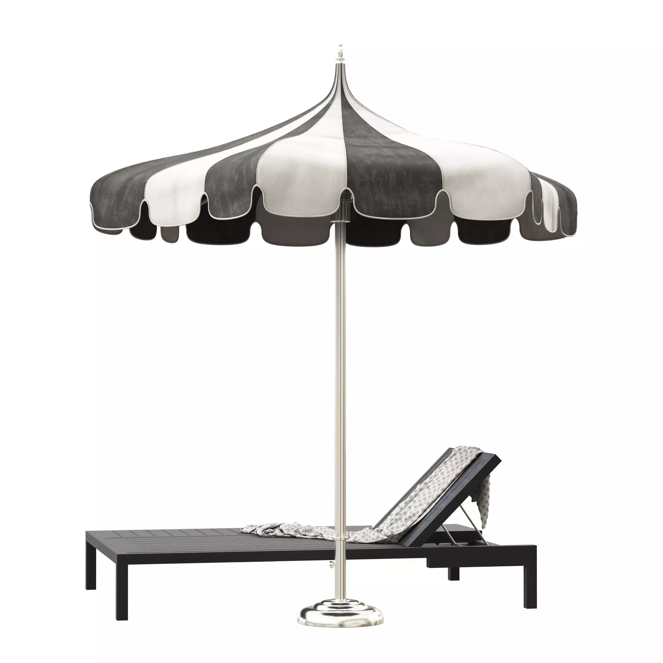outdoor umbrellas tuuci ocean master pagoda and lounger 3D model