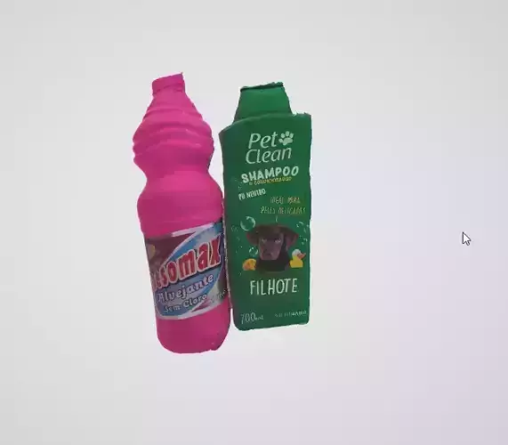 Realistic 3D Pack of Cleaning Product Containers 3D model