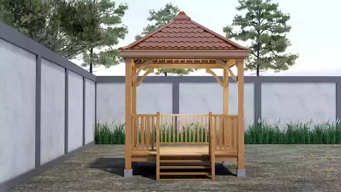 Wooden Gazebo with complete Contruction 
