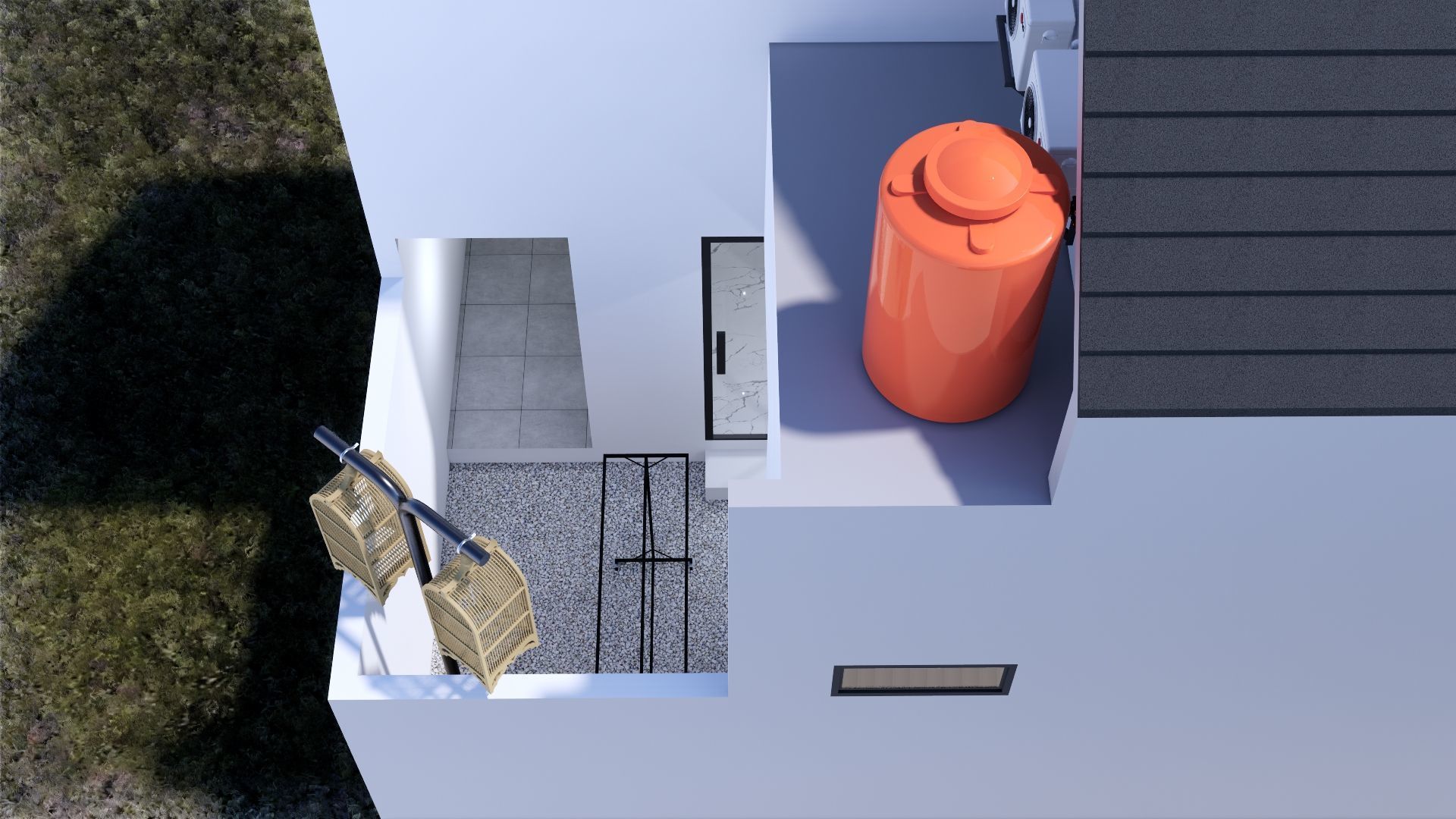 Architecture One Floor Modern House Full Interior Furniture 3D model_40