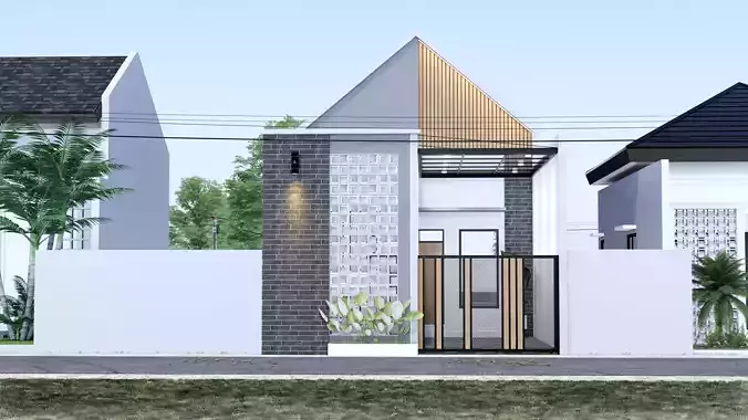 Architecture One Floor Modern House Full Interior Furniture