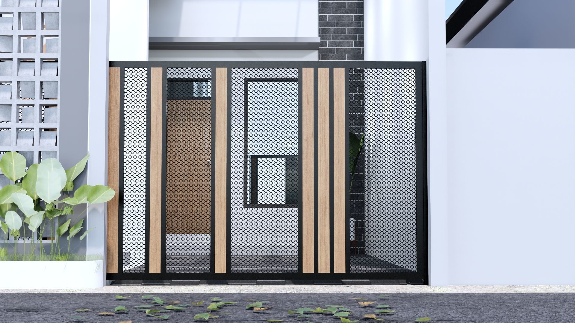 Architecture One Floor Modern House Full Interior Furniture 3D model_30