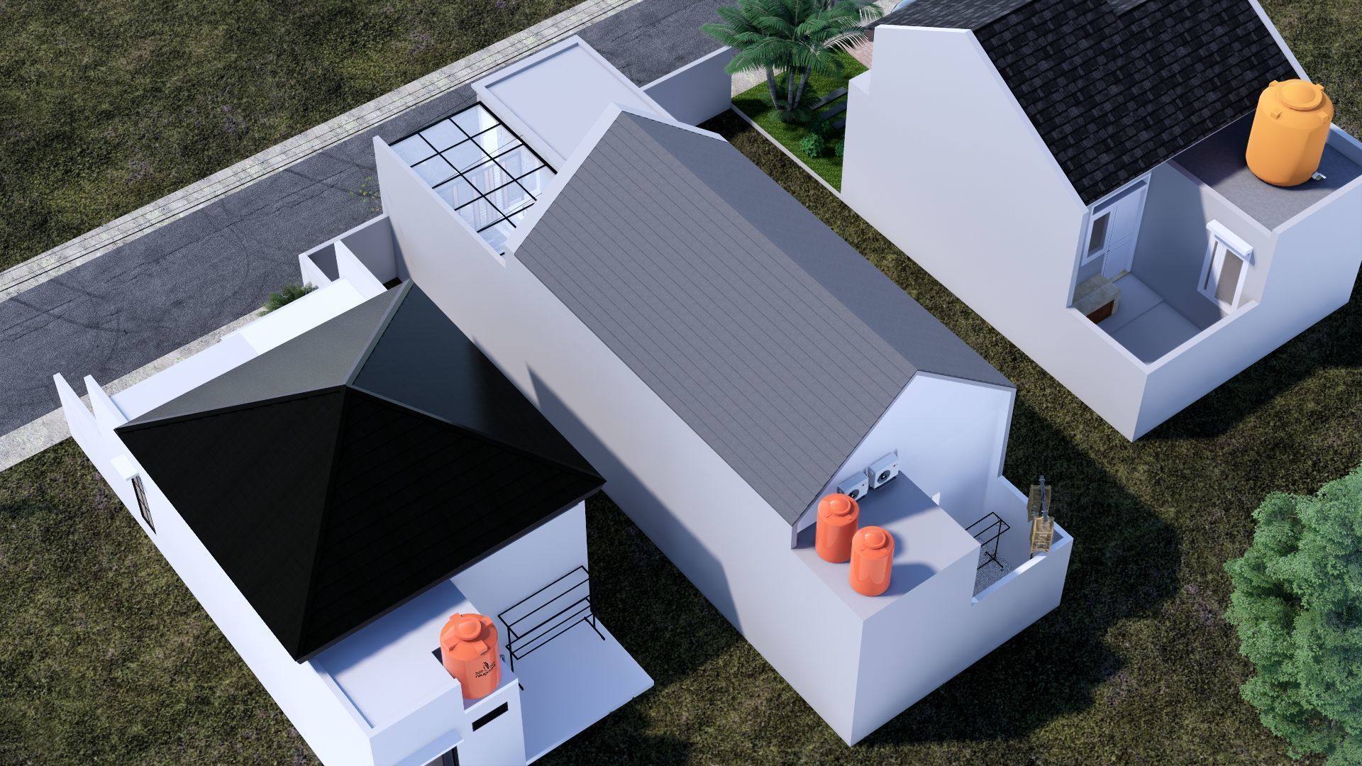 Architecture One Floor Modern House Full Interior Furniture 3D model_28