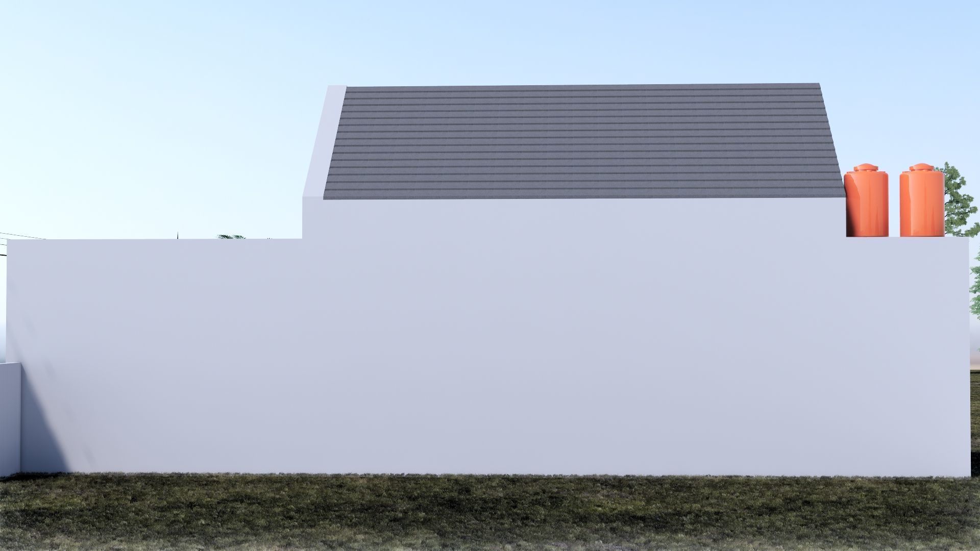 Architecture One Floor Modern House Full Interior Furniture 3D model_6