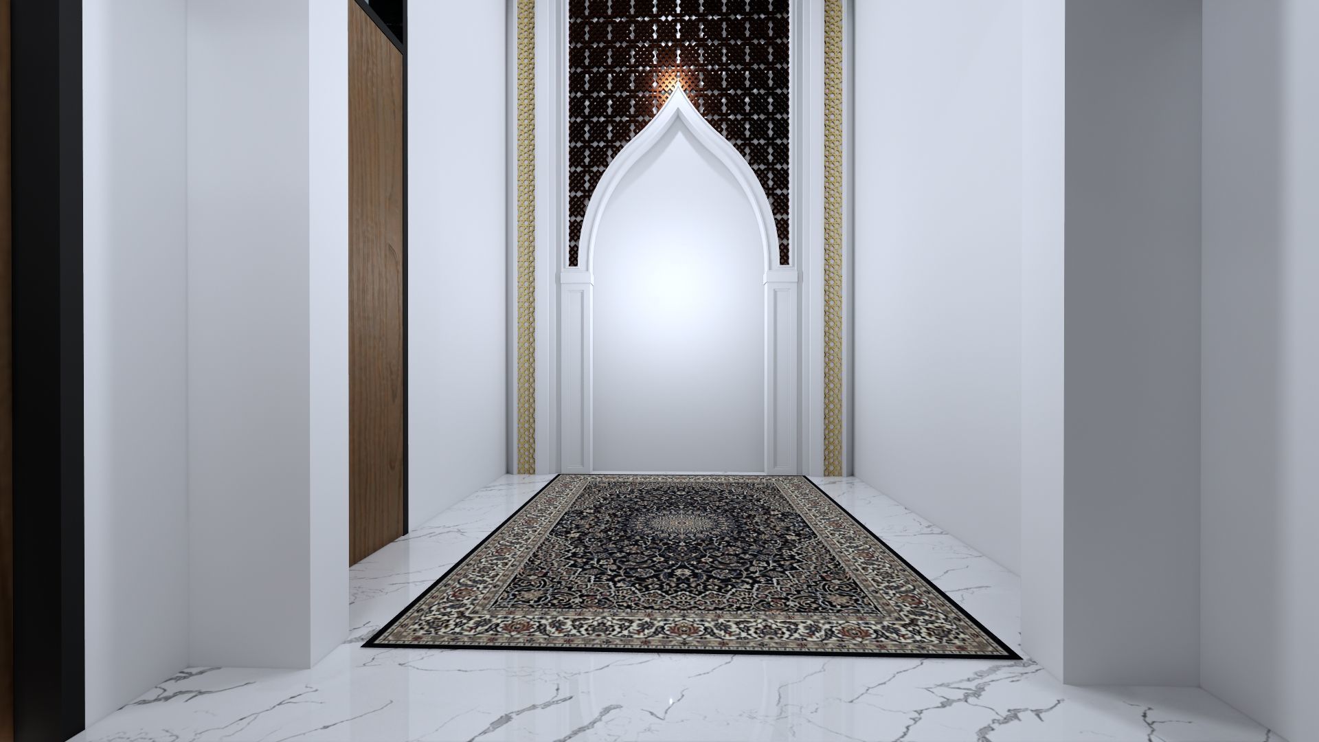 Architecture One Floor Modern House Full Interior Furniture 3D model_12