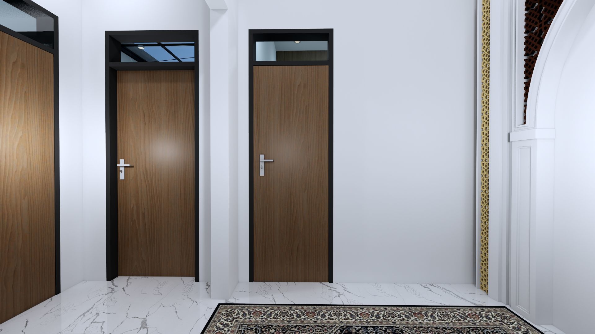 Architecture One Floor Modern House Full Interior Furniture 3D model_8