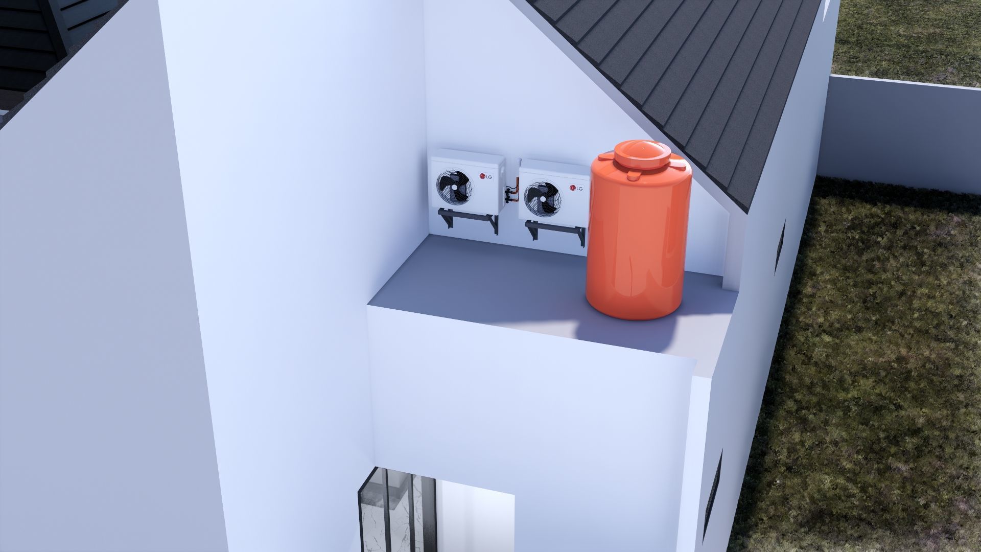 Architecture One Floor Modern House Full Interior Furniture 3D model_34