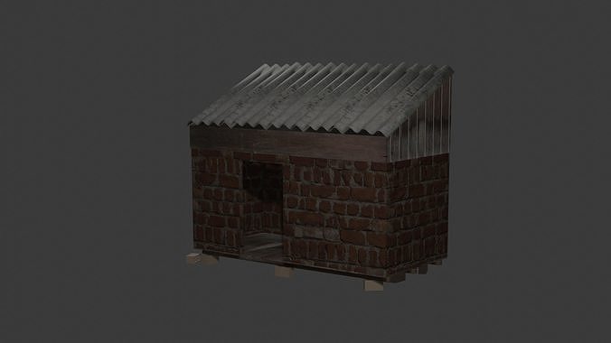 Simple Shack for Games Rustic Storage Hut Free low-poly 3D model