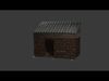 Simple Shack for Games Rustic Storage Hut Free low-poly 3D model_1