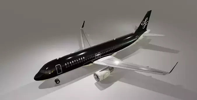 Starflyer airbus a320-214 low poly 3D model Low-poly 3D model