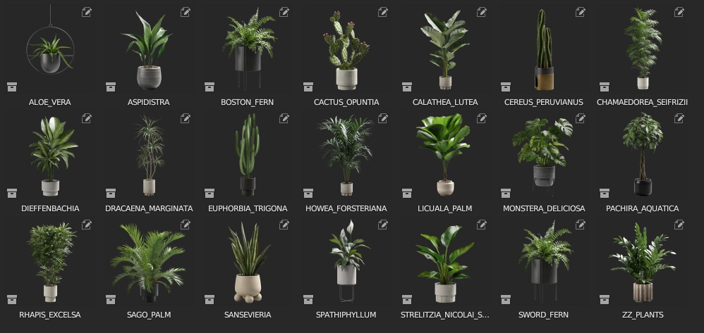 Plants Collection for Archviz 02 3D model_3