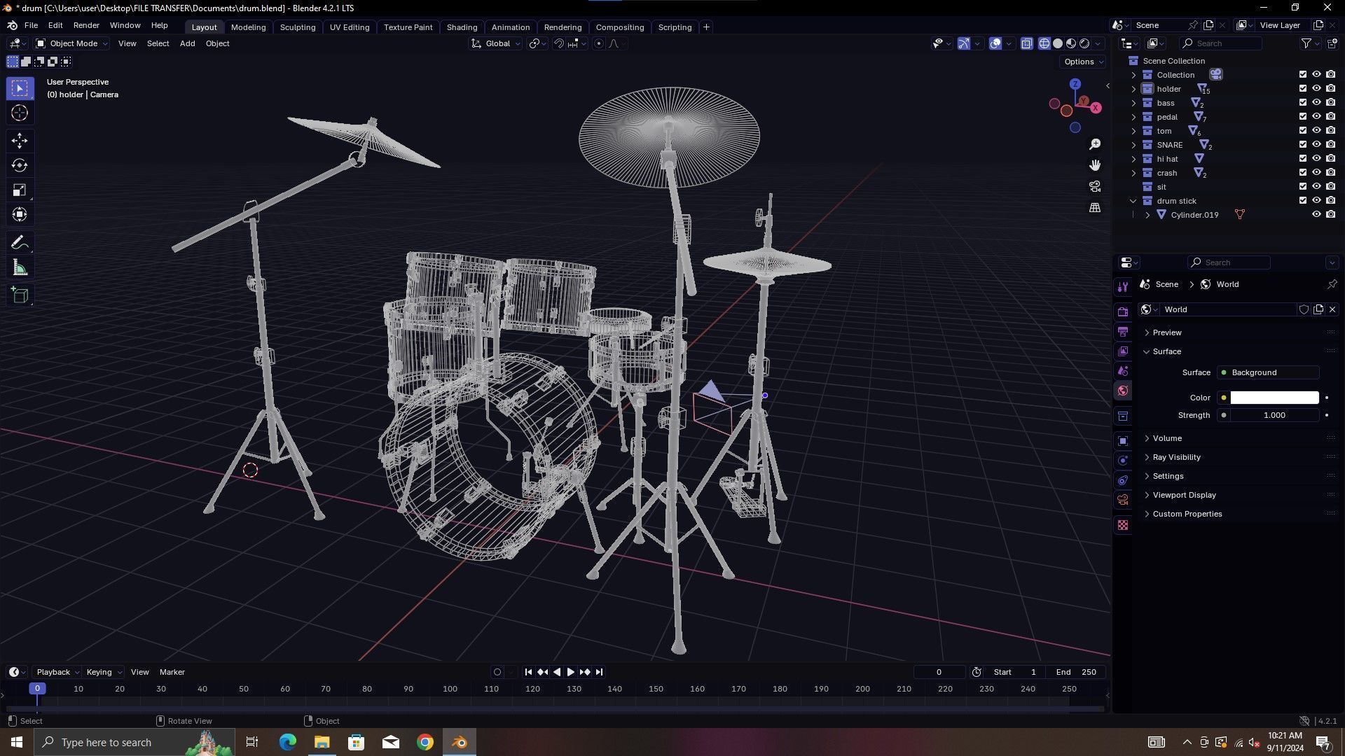Drum set 3D model_4
