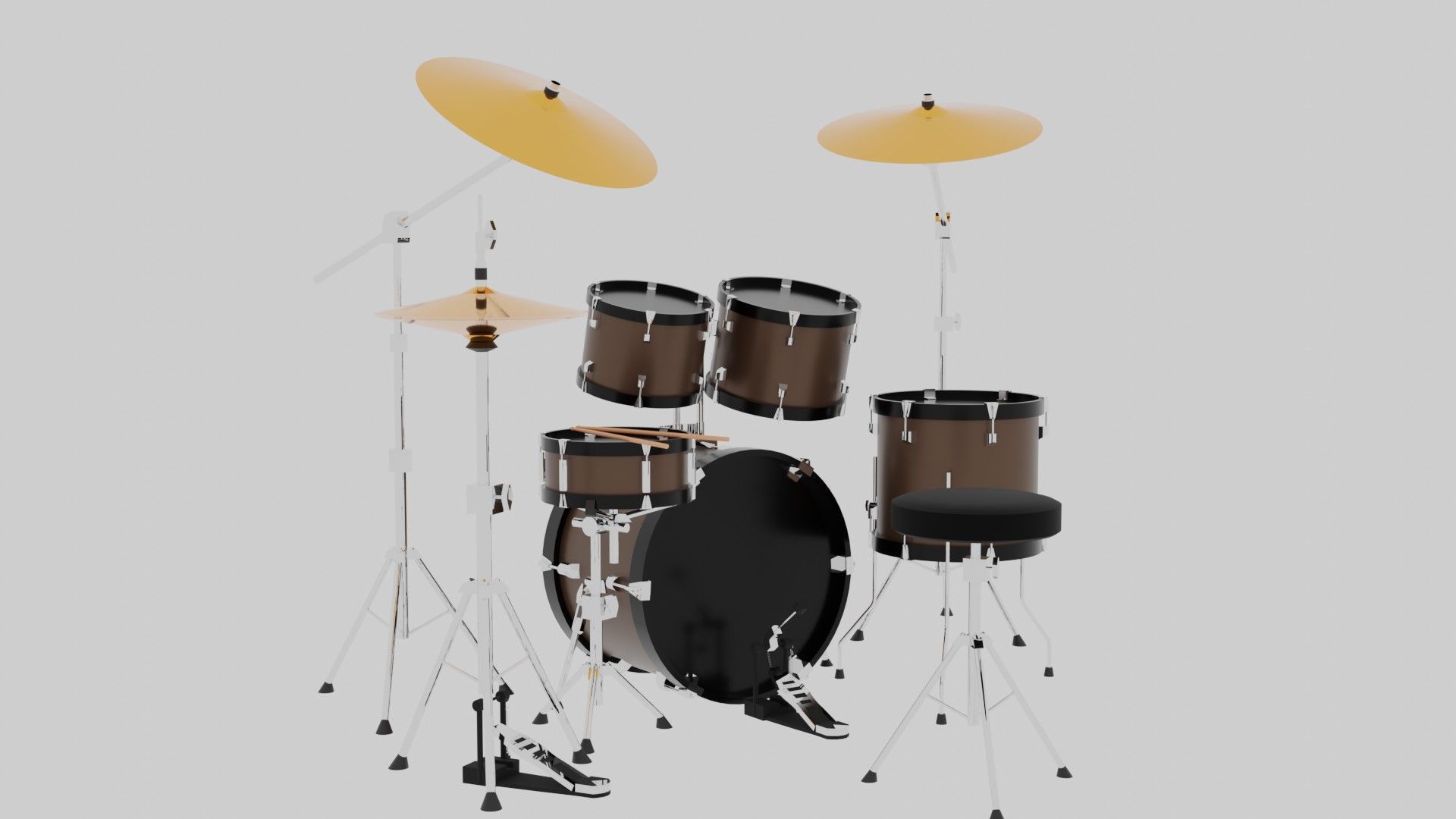 Drum set 3D model_1