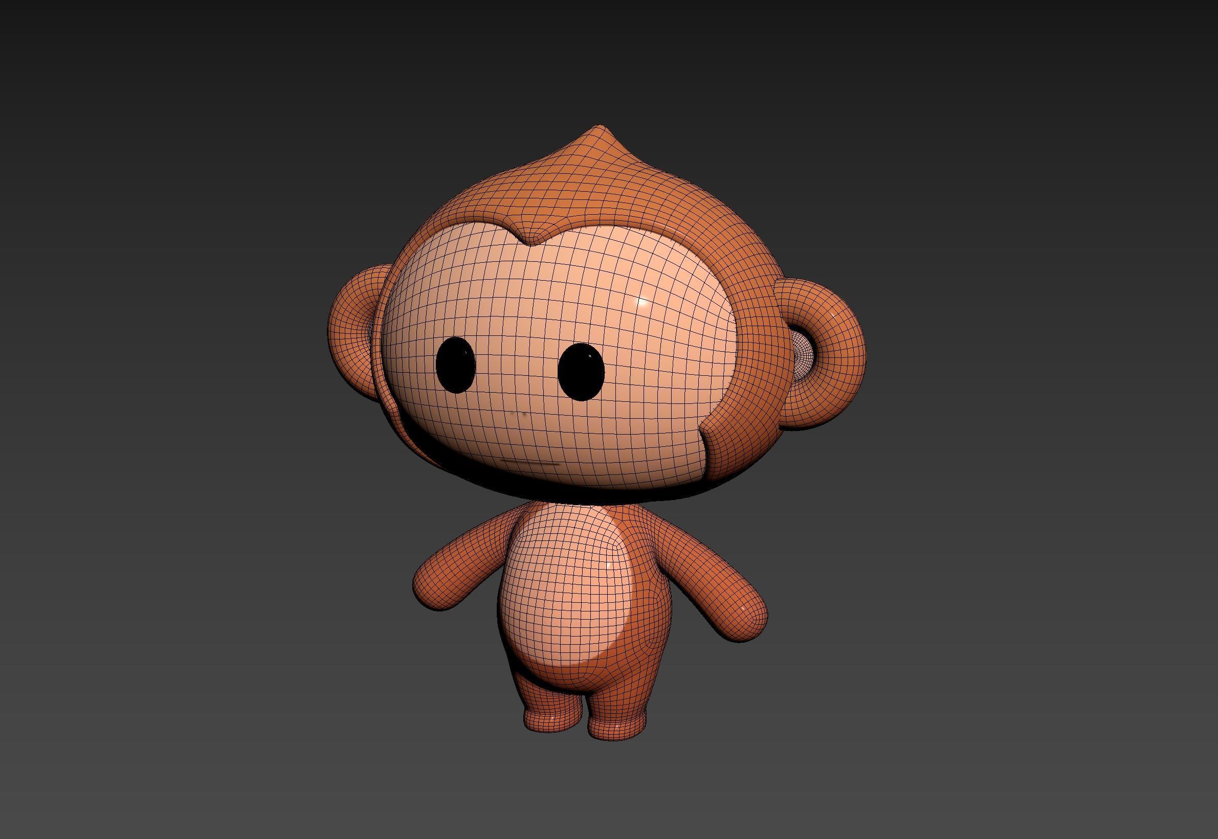Character331 Rigged Monkey 3D model_17