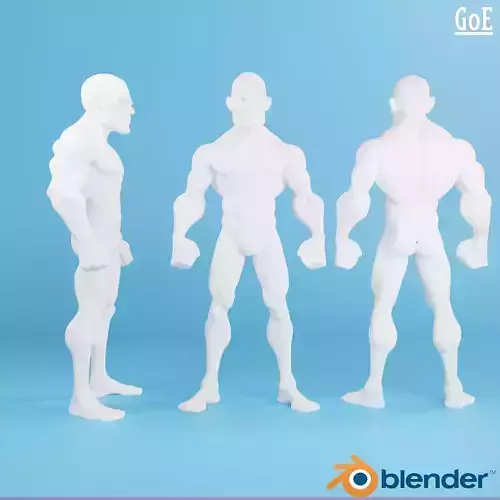 Male Stylized Basemesh with Topology and UV V3
