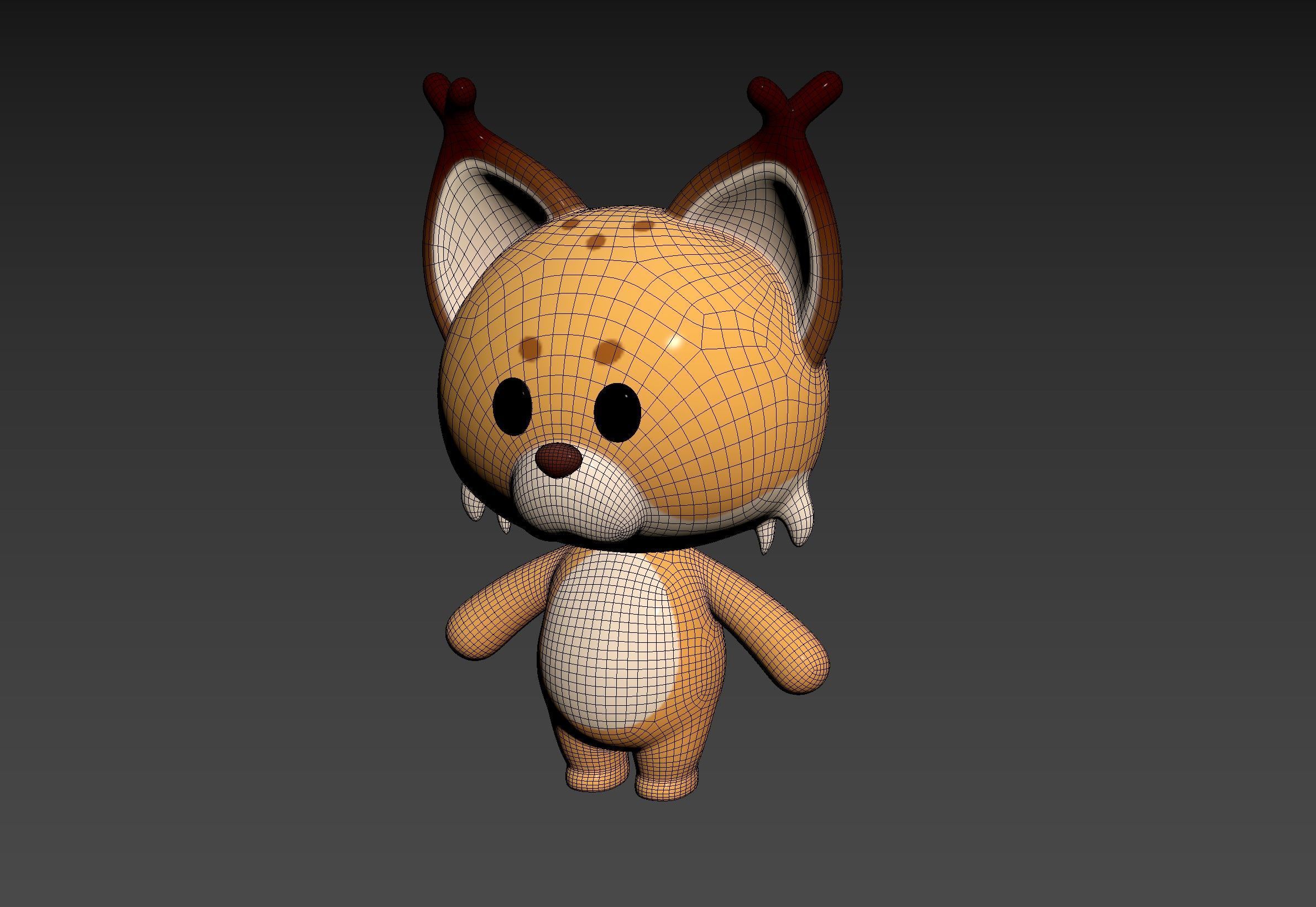 Character332 Rigged Lynx 3D model_15