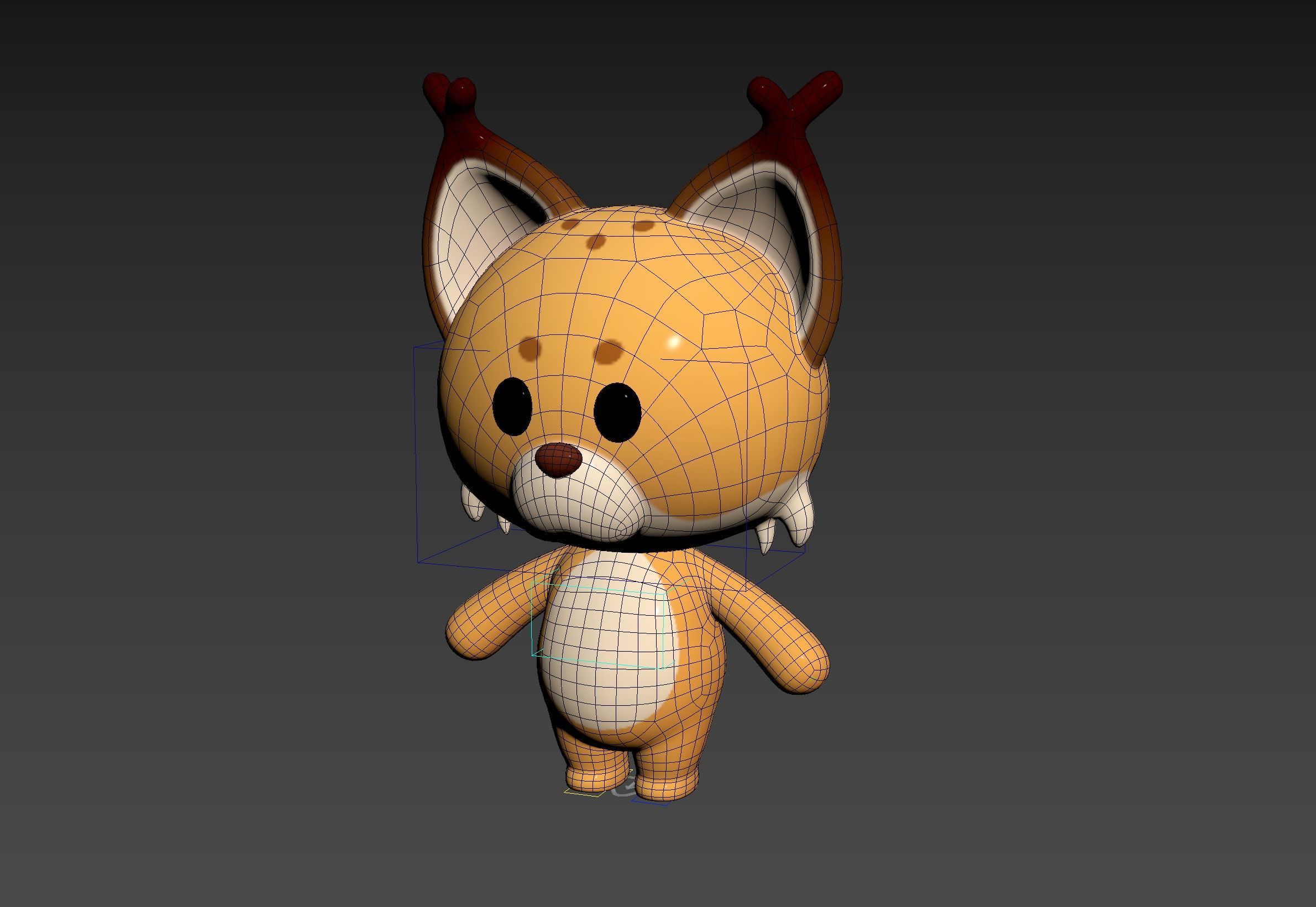 Character332 Rigged Lynx 3D model_16