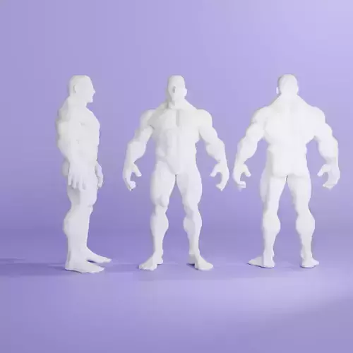 Strong Male Stylized Basemesh with Topology and UV 