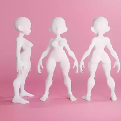 Girl Stylized Basemesh with Topology V3