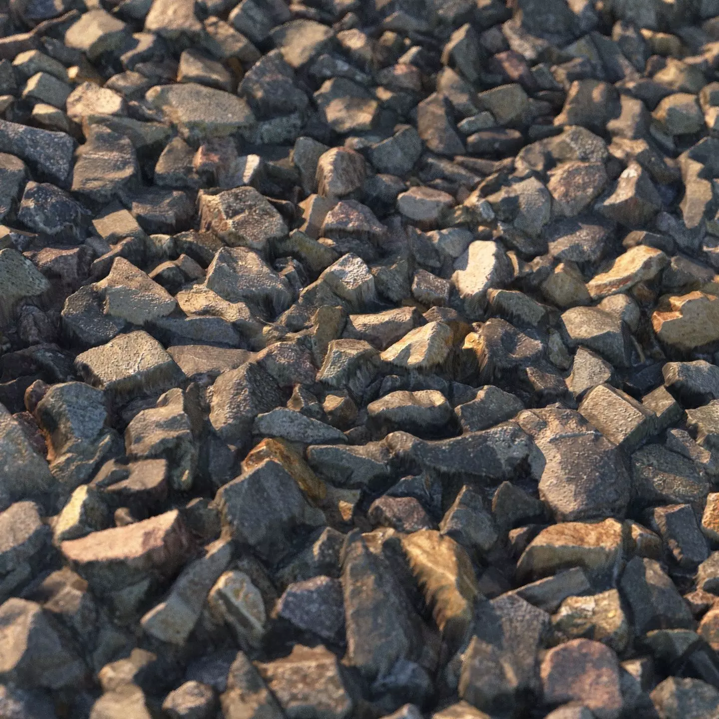Gravel material 03 3D model_0