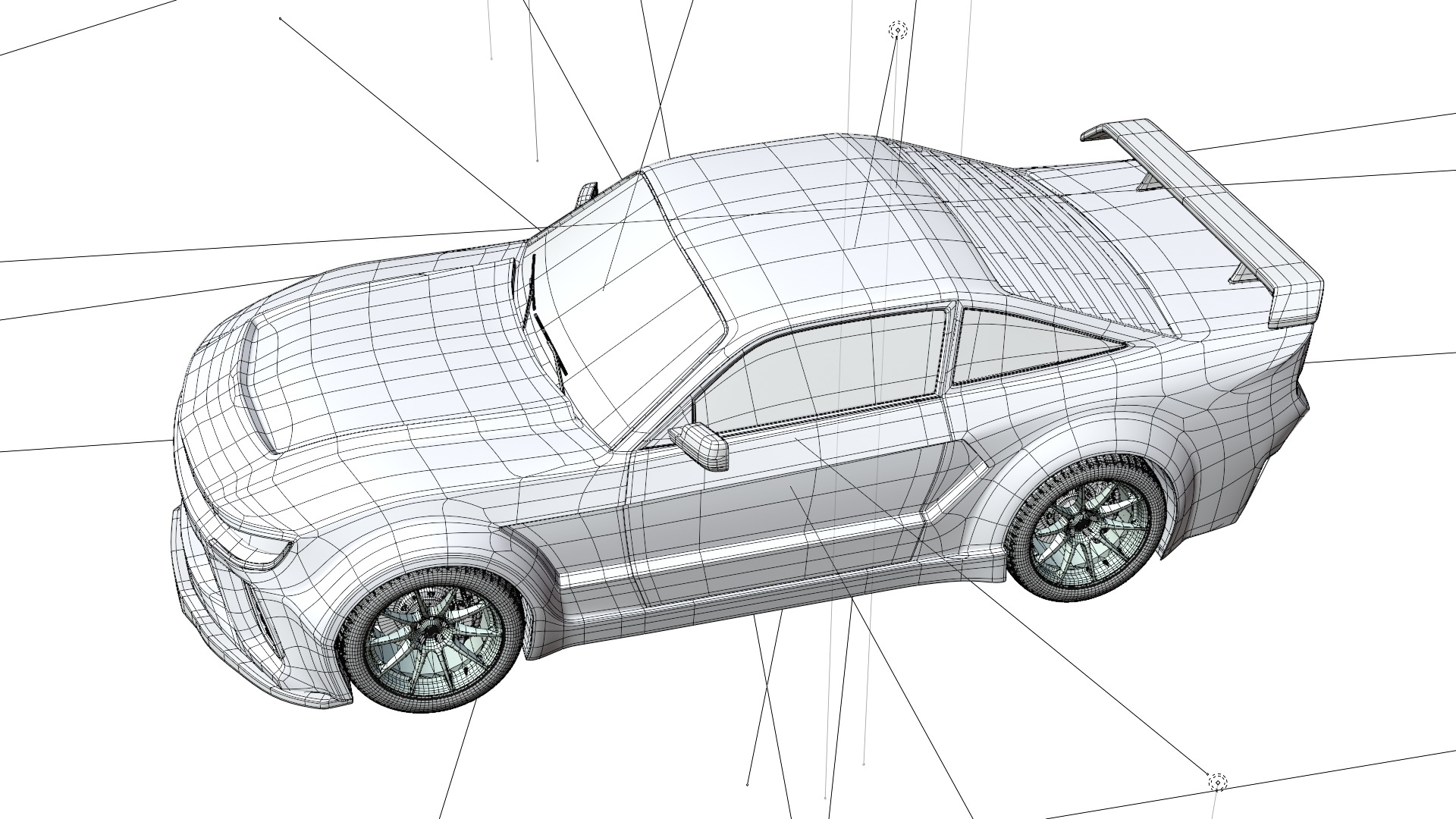 High Performance Aqua Green Sports Car 3D Model Blender Shaded 3D model_5