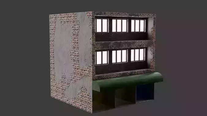 Filipino Compound House - Unit 2 Low-poly 3D model
