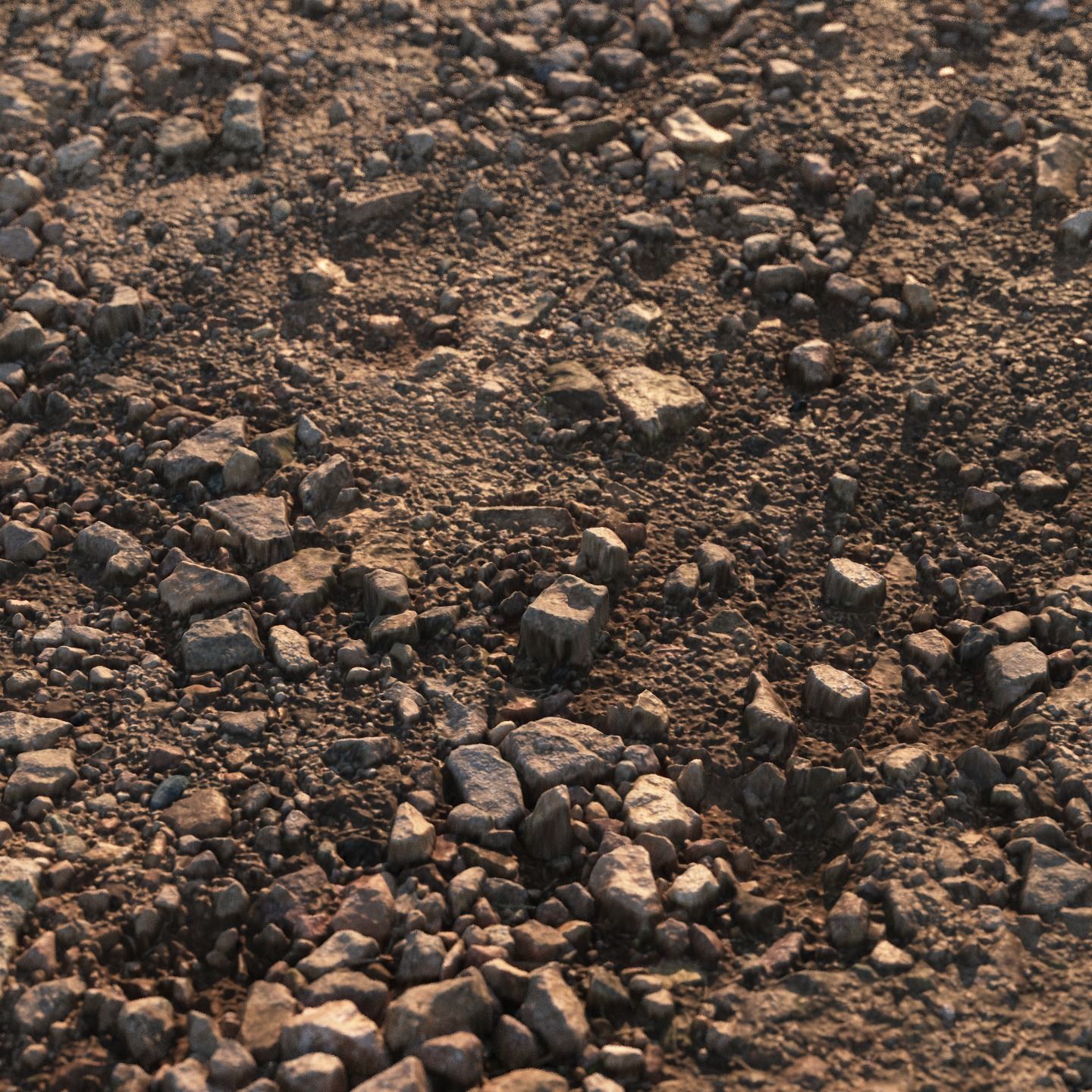Red gravel material 04 3D model_5