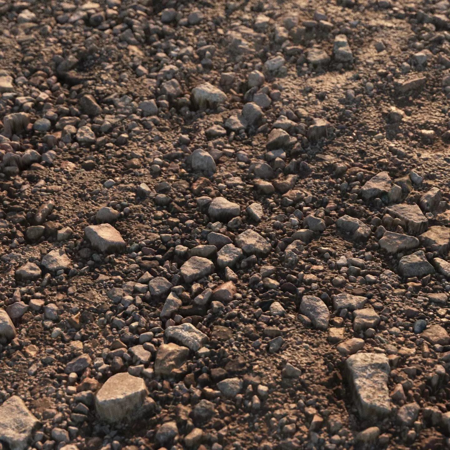 Red gravel material 04 3D model_0