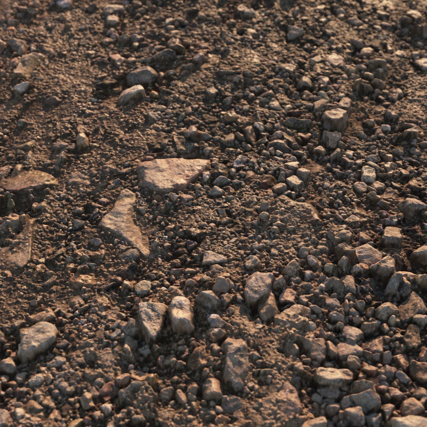 Red gravel material 04 3D model_2