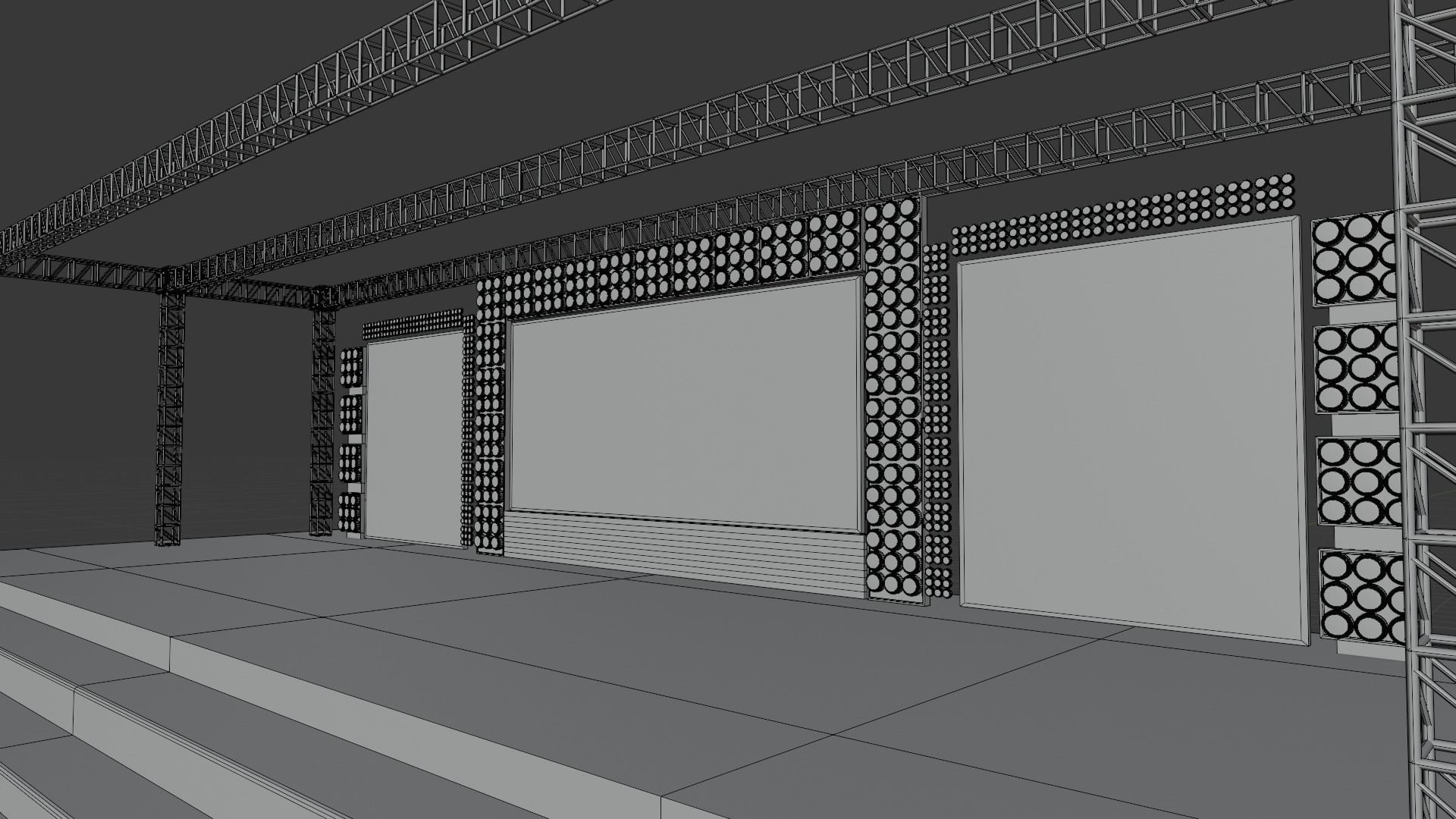 Entertainment Concert Event Stage 3D Model with Lights Setup 3D model_33
