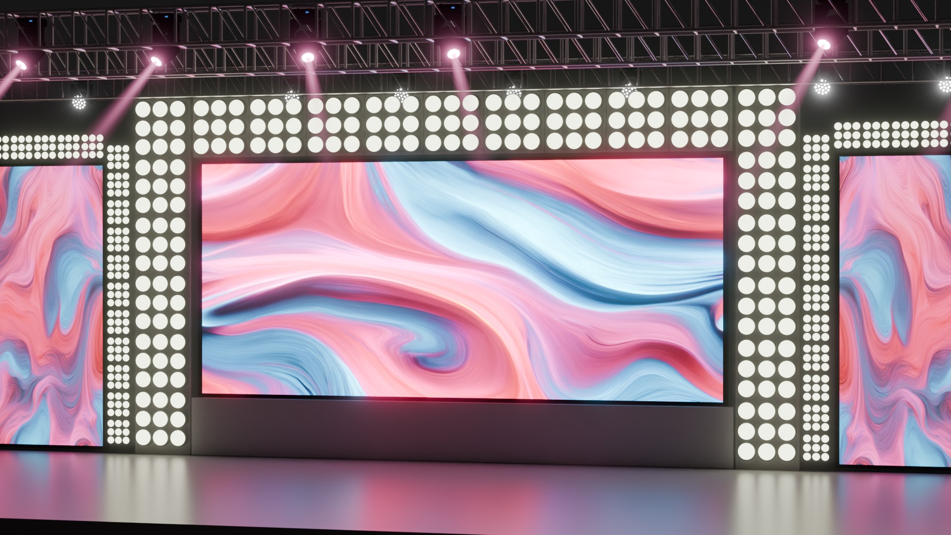 Entertainment Concert Event Stage 3D Model with Lights Setup 3D model_11