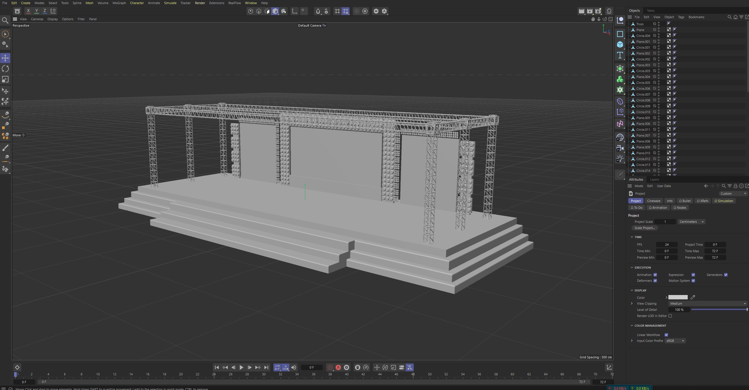 Entertainment Concert Event Stage 3D Model with Lights Setup 3D model_15