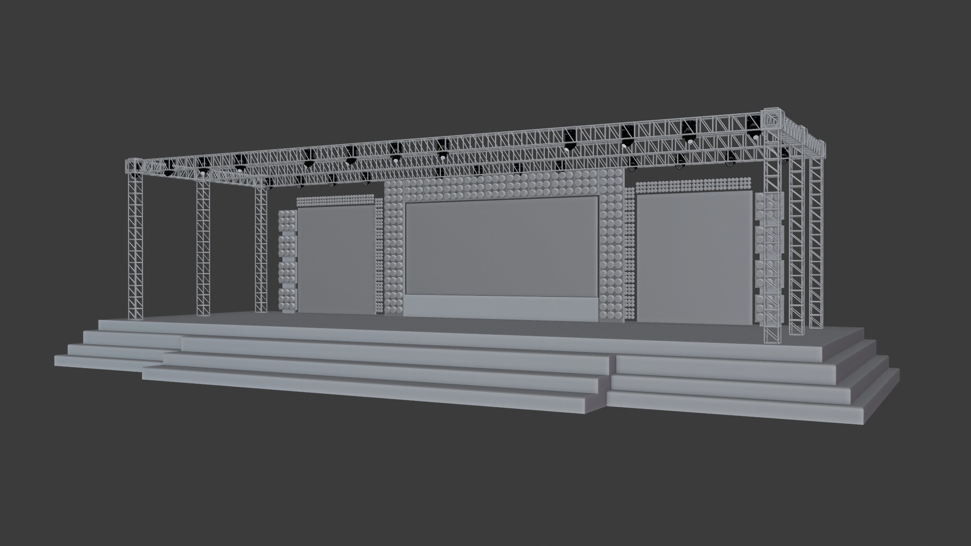 Entertainment Concert Event Stage 3D Model with Lights Setup 3D model_26