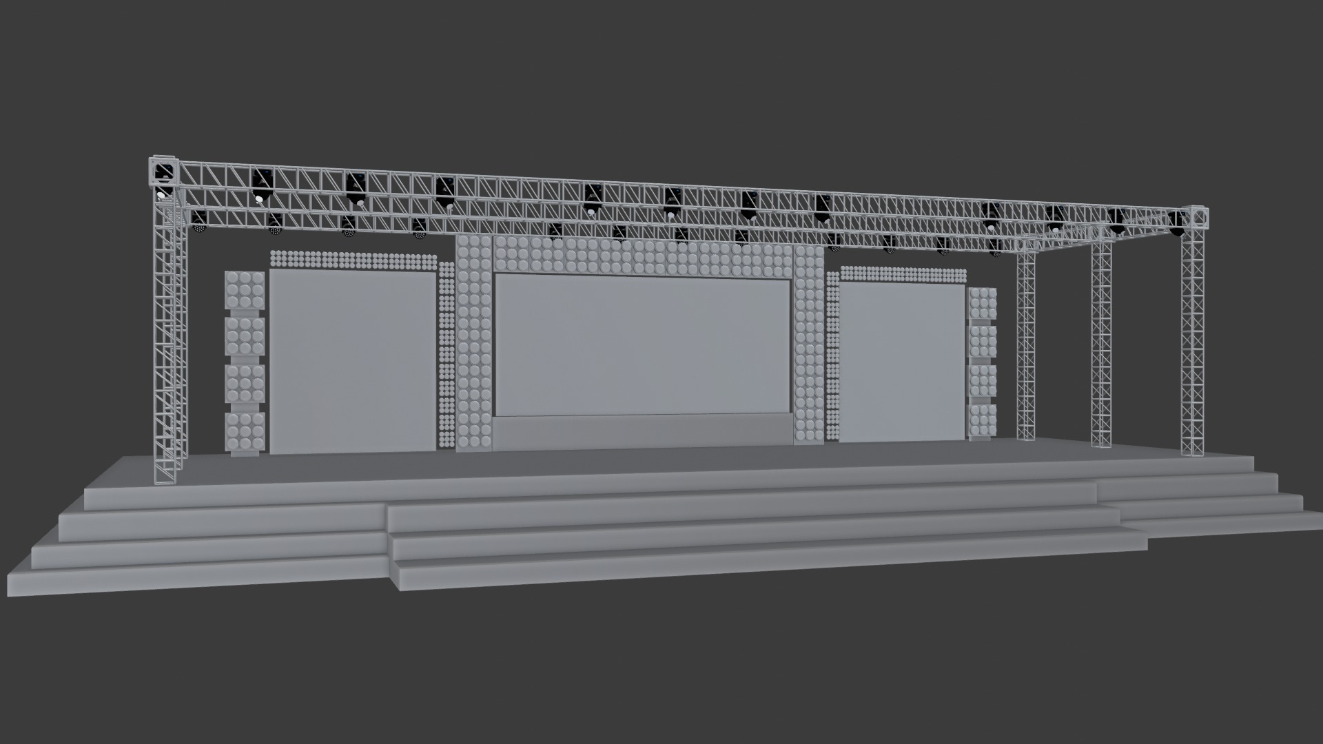 Entertainment Concert Event Stage 3D Model with Lights Setup 3D model_27