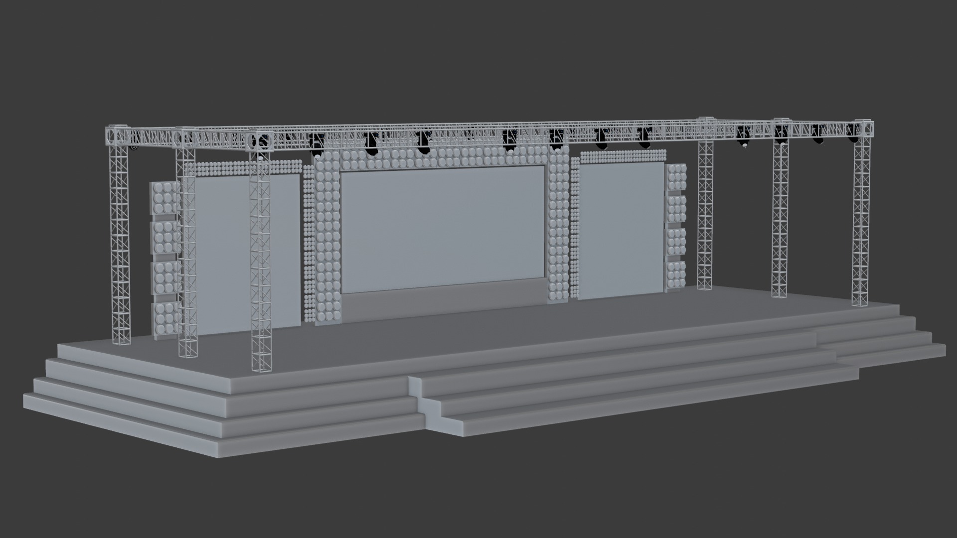 Entertainment Concert Event Stage 3D Model with Lights Setup 3D model_16