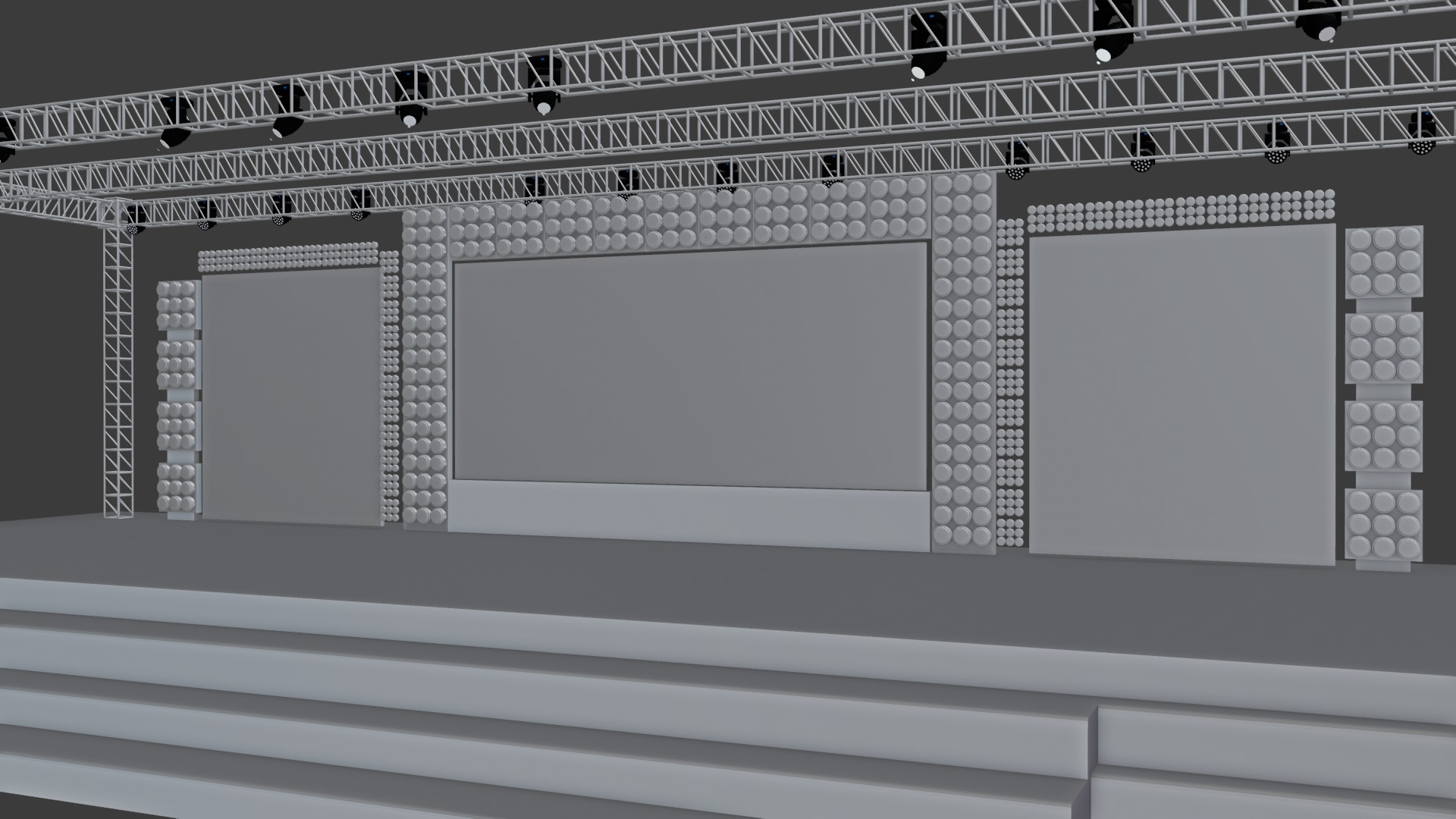 Entertainment Concert Event Stage 3D Model with Lights Setup 3D model_29