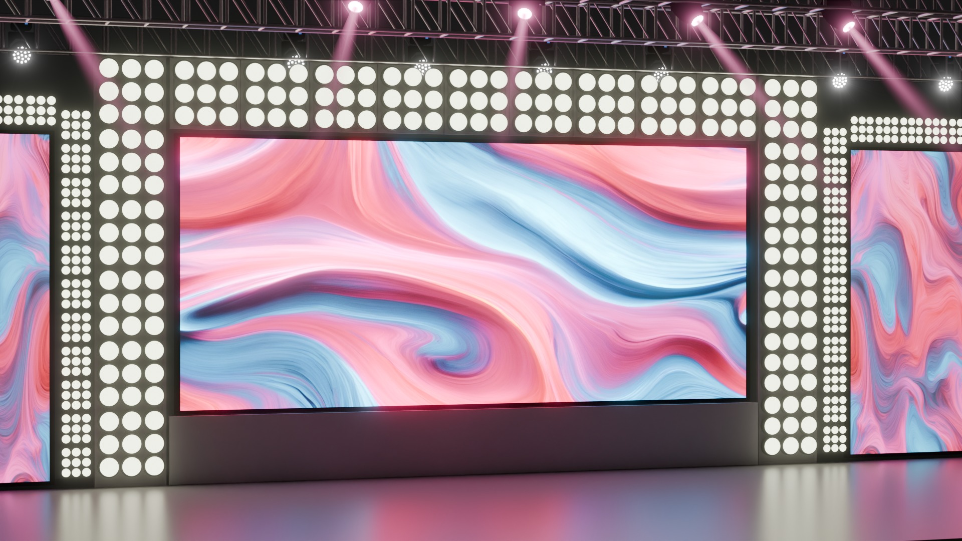 Entertainment Concert Event Stage 3D Model with Lights Setup 3D model_7